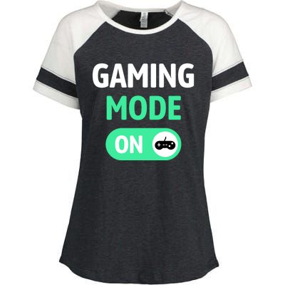 Gaming Mode On Cool Unique Gamer Video Games Fun Gift Enza Ladies Jersey Colorblock Tee