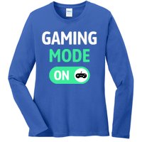 Gaming Mode On Cool Unique Gamer Video Games Fun Gift Ladies Long Sleeve Shirt