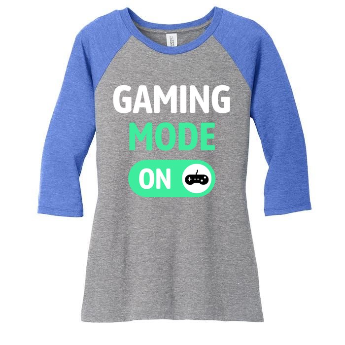 Gaming Mode On Cool Unique Gamer Video Games Fun Gift Women's Tri-Blend 3/4-Sleeve Raglan Shirt