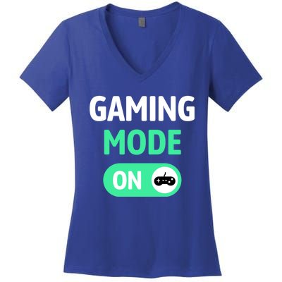 Gaming Mode On Cool Unique Gamer Video Games Fun Gift Women's V-Neck T-Shirt