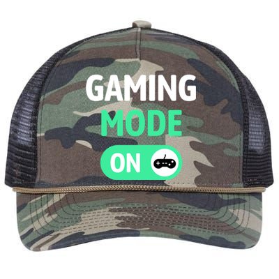 Gaming Mode On Cool Unique Gamer Video Games Fun Gift Retro Rope Trucker Hat Cap