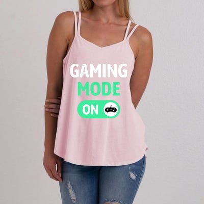 Gaming Mode On Cool Unique Gamer Video Games Fun Gift Women's Strappy Tank