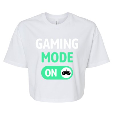 Gaming Mode On Cool Unique Gamer Video Games Fun Gift Bella+Canvas Jersey Crop Tee