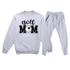 Golf Mom Of A Golf Player Mother Golfing Mama Cool Gift Premium Crewneck Sweatsuit Set