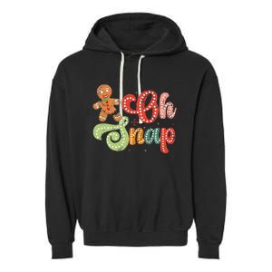 Gingerbread Man Oh Snap Christmas Garment-Dyed Fleece Hoodie