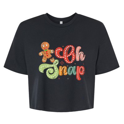 Gingerbread Man Oh Snap Christmas Bella+Canvas Jersey Crop Tee