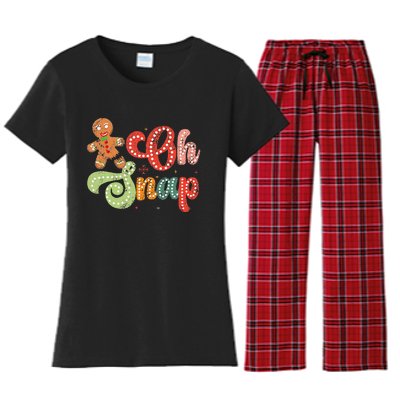 Gingerbread Man Oh Snap Christmas Women's Flannel Pajama Set