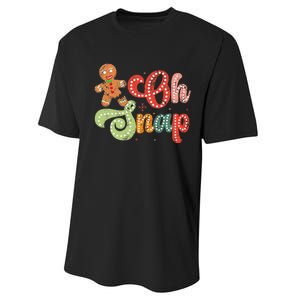 Gingerbread Man Oh Snap Christmas Performance Sprint T-Shirt