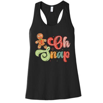 Gingerbread Man Oh Snap Christmas Women's Racerback Tank