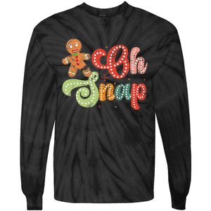 Gingerbread Man Oh Snap Christmas Tie-Dye Long Sleeve Shirt