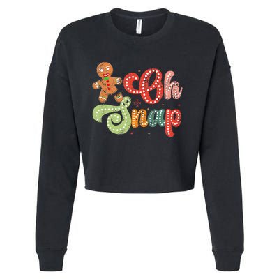 Gingerbread Man Oh Snap Christmas Cropped Pullover Crew