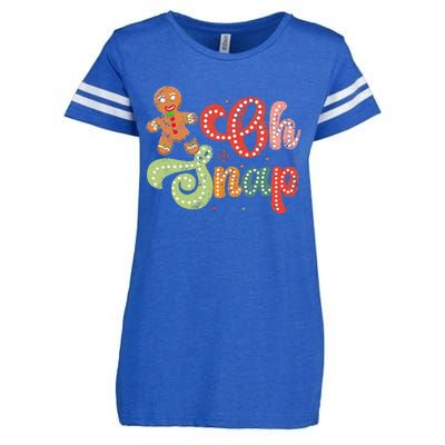 Gingerbread Man Oh Snap Christmas Enza Ladies Jersey Football T-Shirt