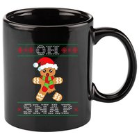 Gingerbread Man Oh Snap Funny Christmas Ugly Sweater 11oz C Handle Ceramic Mug