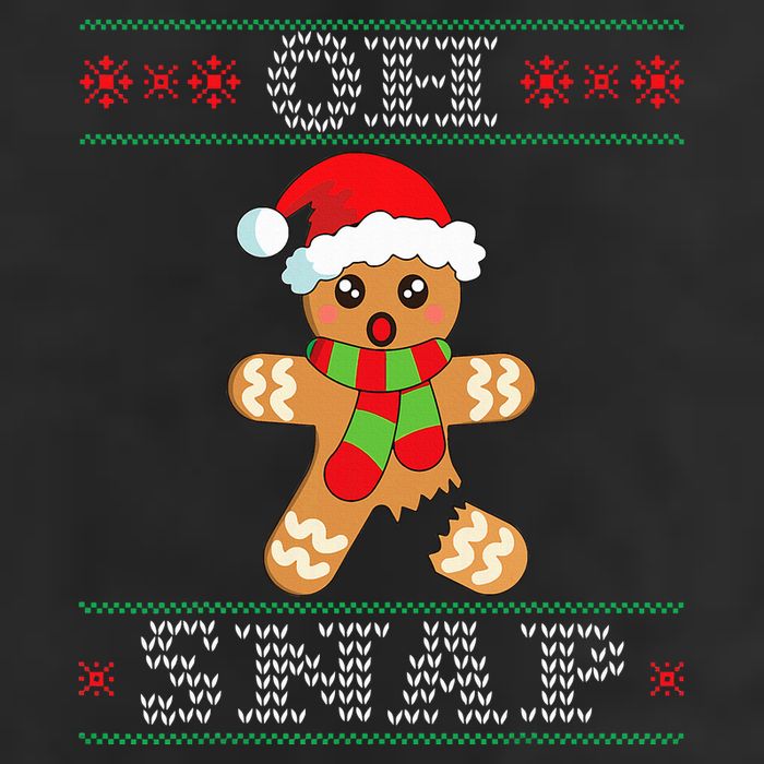 Gingerbread Man Oh Snap Funny Christmas Ugly Sweater 11oz C Handle Ceramic Mug