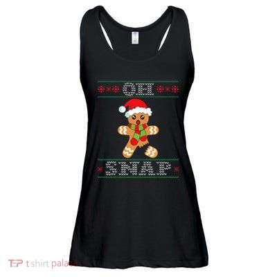 Gingerbread Man Oh Snap Funny Christmas Ugly Sweater Ladies Essential Flowy Tank
