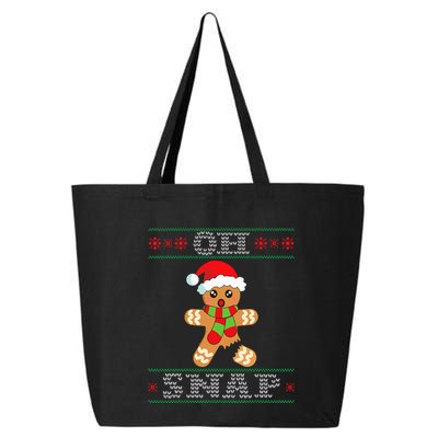 Gingerbread Man Oh Snap Funny Christmas Ugly Sweater 25L Jumbo Tote