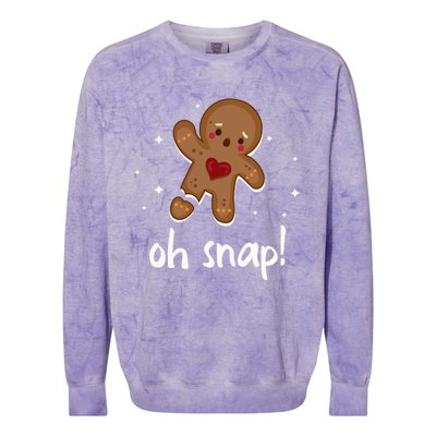 Gingerbread Man Oh Snap Funny Cute Christmas Colorblast Crewneck Sweatshirt