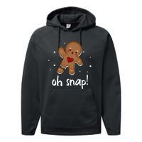 Gingerbread Man Oh Snap Funny Cute Christmas Performance Fleece Hoodie