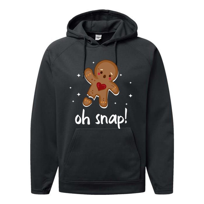 Gingerbread Man Oh Snap Funny Cute Christmas Performance Fleece Hoodie