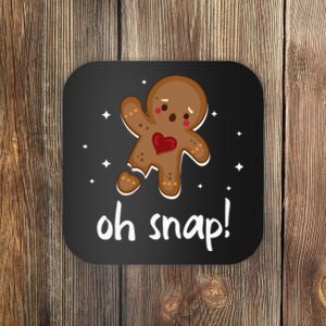 Gingerbread Man Oh Snap Funny Cute Christmas Coaster