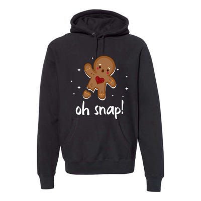 Gingerbread Man Oh Snap Funny Cute Christmas Premium Hoodie