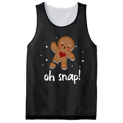 Gingerbread Man Oh Snap Funny Cute Christmas Mesh Reversible Basketball Jersey Tank