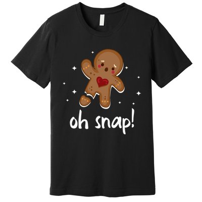 Gingerbread Man Oh Snap Funny Cute Christmas Premium T-Shirt