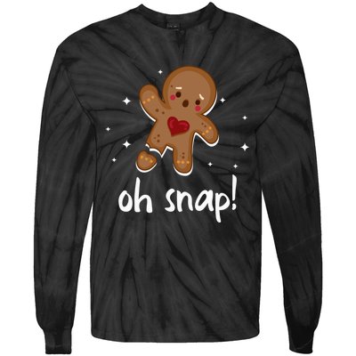 Gingerbread Man Oh Snap Funny Cute Christmas Tie-Dye Long Sleeve Shirt