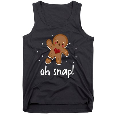 Gingerbread Man Oh Snap Funny Cute Christmas Tank Top