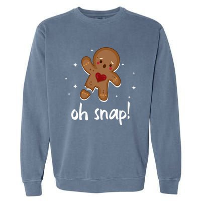 Gingerbread Man Oh Snap Funny Cute Christmas Garment-Dyed Sweatshirt