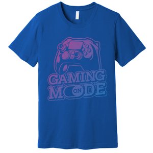 Gaming Mode On Gaming Gamer Nerd Geek Video Games Great Gift Premium T-Shirt