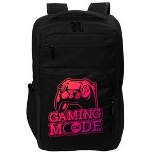 Gaming Mode On Gaming Gamer Nerd Geek Video Games Great Gift Impact Tech Backpack