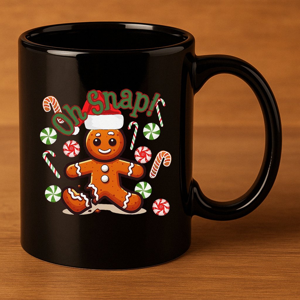 Gingerbread Man Oh Snap Christmas Funny Cookie Baking 11oz C Handle Ceramic Mug