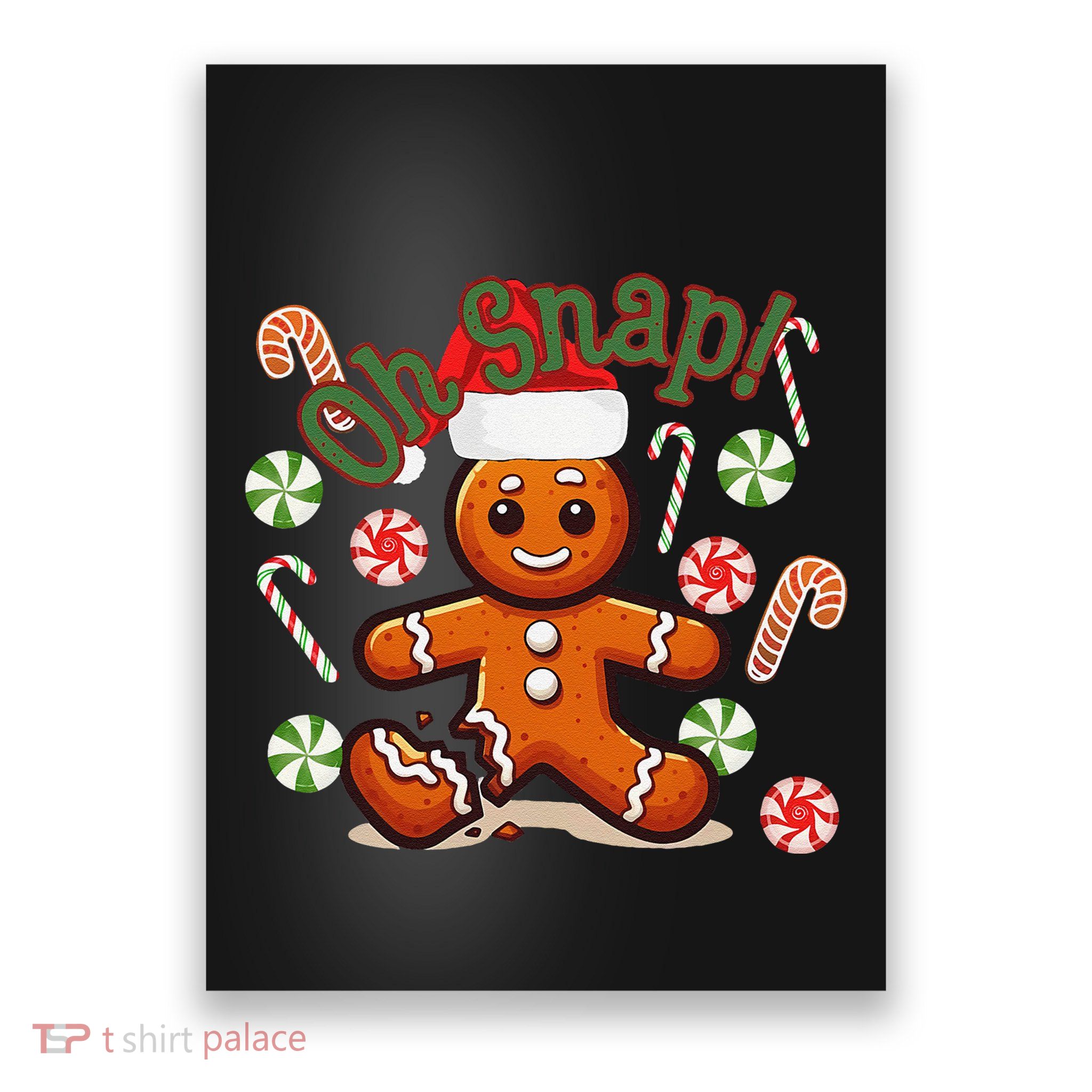 Gingerbread Man Oh Snap Christmas Funny Cookie Baking Poster