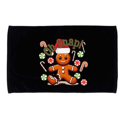 Gingerbread Man Oh Snap Christmas Funny Cookie Baking Microfiber Hand Towel