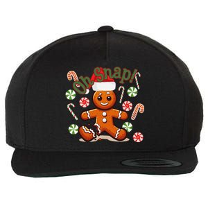 Gingerbread Man Oh Snap Christmas Funny Cookie Baking Wool Snapback Cap