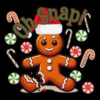 Gingerbread Man Oh Snap Christmas Funny Cookie Baking Wool Snapback Cap