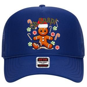 Gingerbread Man Oh Snap Christmas Funny Cookie Baking High Crown Mesh Back Trucker Hat