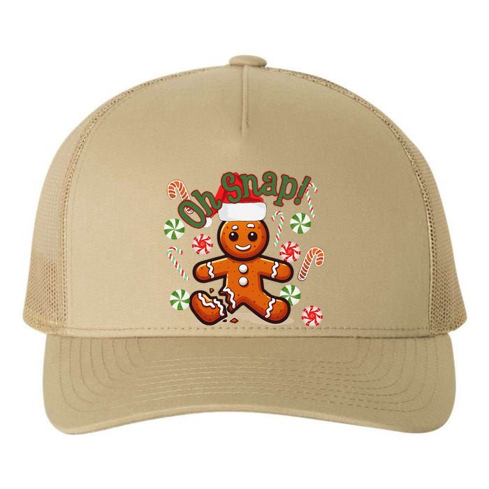 Gingerbread Man Oh Snap Christmas Funny Cookie Baking Yupoong Adult 5-Panel Trucker Hat