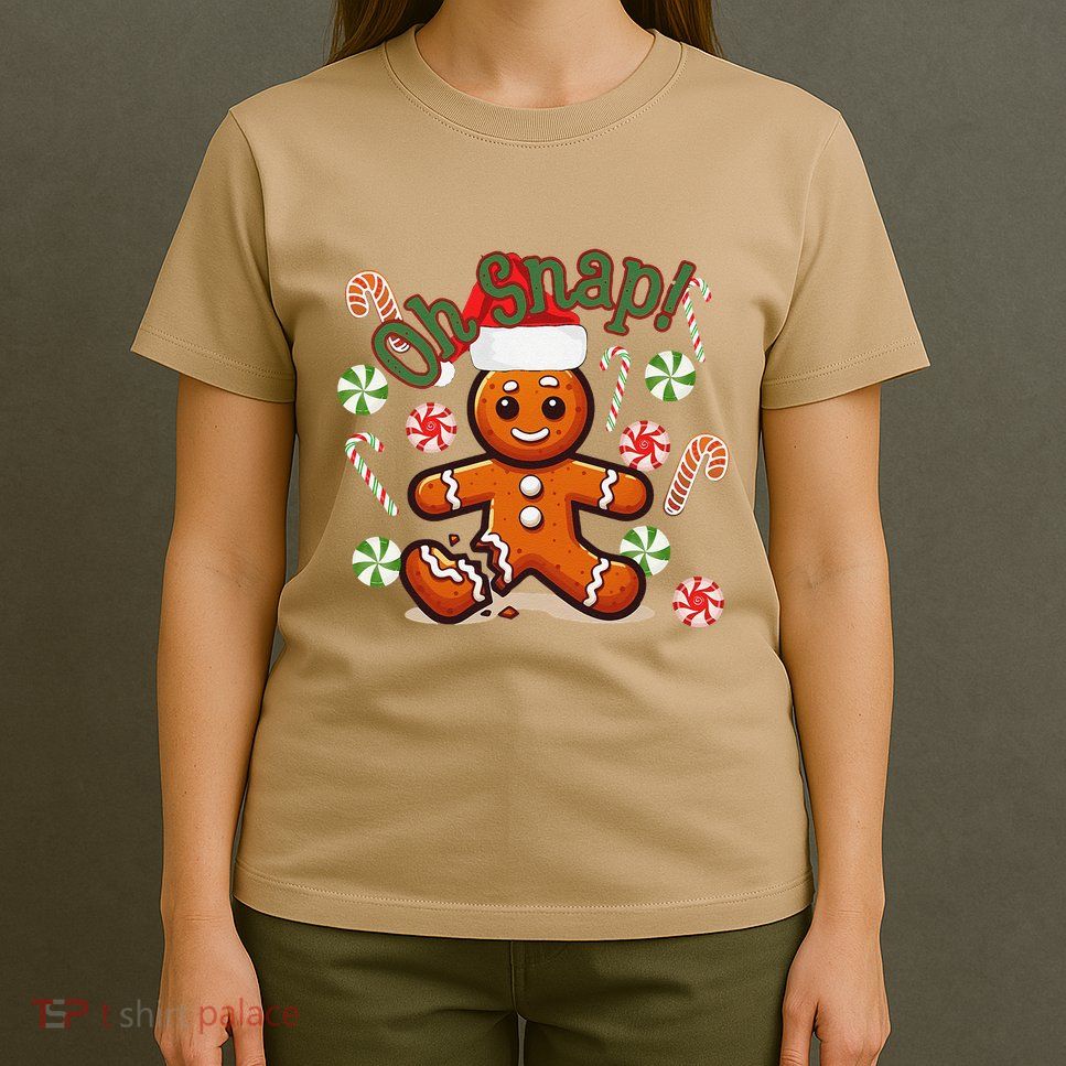 Gingerbread Man Oh Snap Christmas Funny Cookie Baking T-Shirt