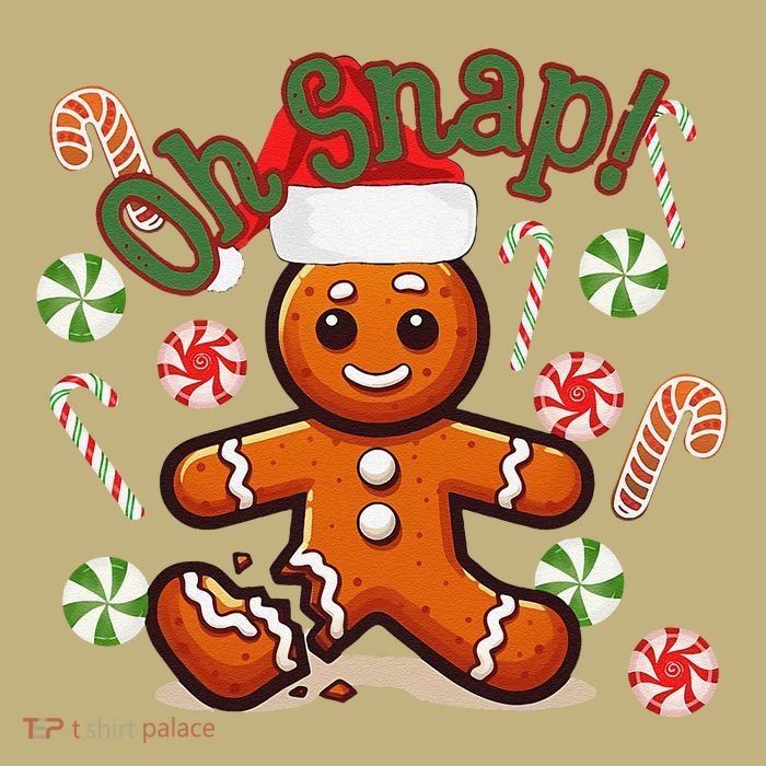 Gingerbread Man Oh Snap Christmas Funny Cookie Baking T-Shirt