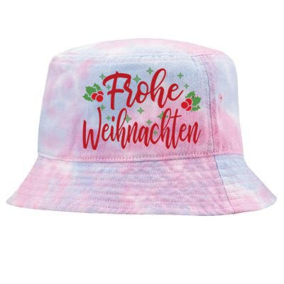 German Matching Ornaments Merry Christmas Frohe Weihnachten Merry Christmas Tie-Dyed Bucket Hat