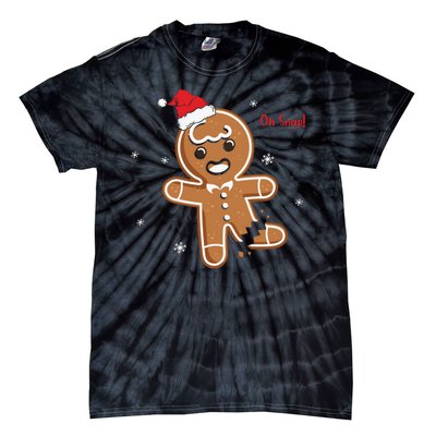 Gingerbread Man Oh Snap Christmas Cookie Costume Baking Team Tie-Dye T-Shirt