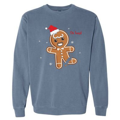 Gingerbread Man Oh Snap Christmas Cookie Costume Baking Team Garment-Dyed Sweatshirt