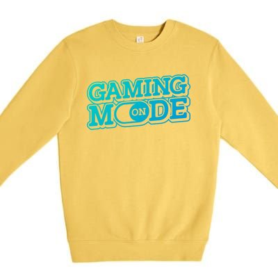 Gaming Mode On Nerd Video Games Geek Video Games Great Gift Premium Crewneck Sweatshirt