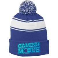 Gaming Mode On Nerd Video Games Geek Video Games Great Gift Stripe Pom Pom Beanie