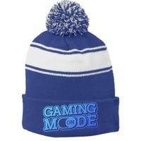 Gaming Mode On Nerd Video Games Geek Video Games Great Gift Stripe Pom Pom Beanie