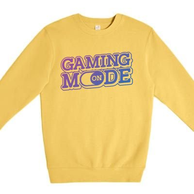 Gaming Mode On Nerd Video Games Geek Video Games Great Gift Premium Crewneck Sweatshirt