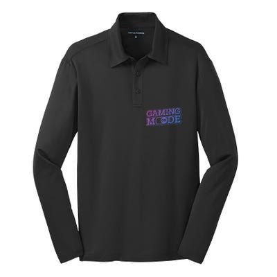 Gaming Mode On Nerd Video Games Geek Video Games Great Gift Silk Touch Performance Long Sleeve Polo