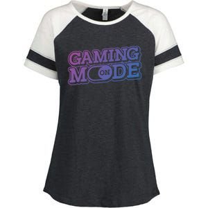 Gaming Mode On Nerd Video Games Geek Video Games Great Gift Enza Ladies Jersey Colorblock Tee